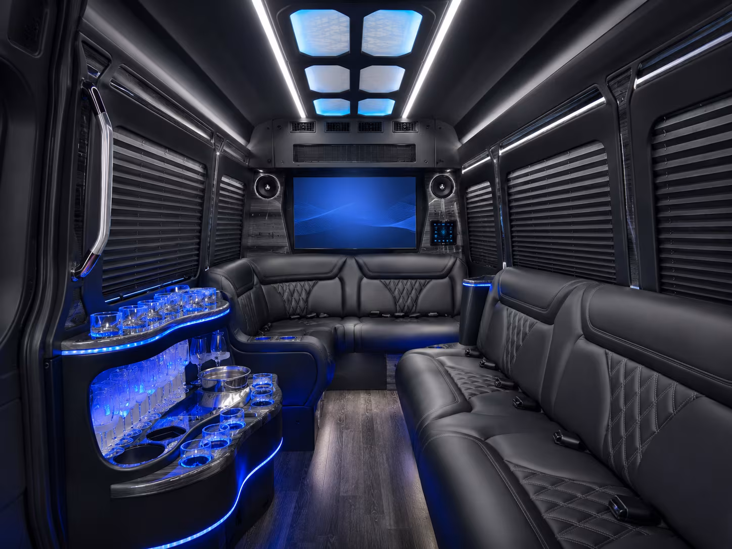 hamilton 50 passenger party bus inside